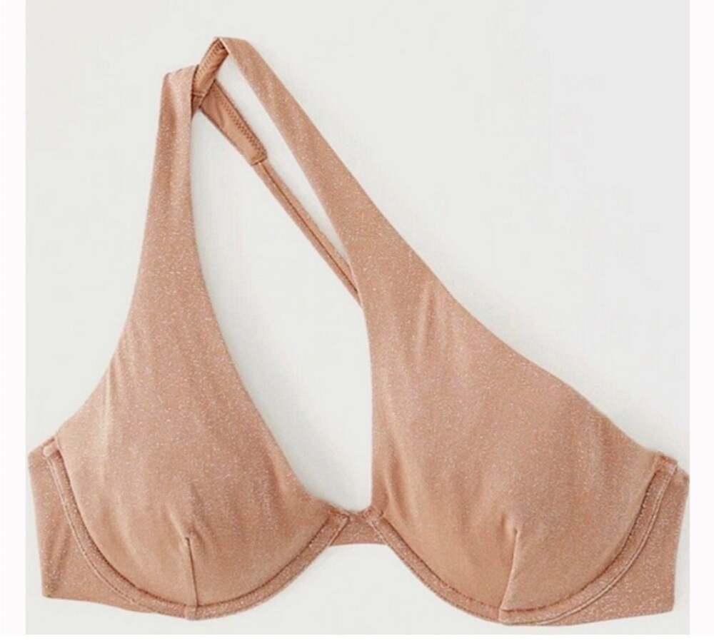 Abercrombie & Fitch Bronze Sparkle Underwire Balconette Bikini Top